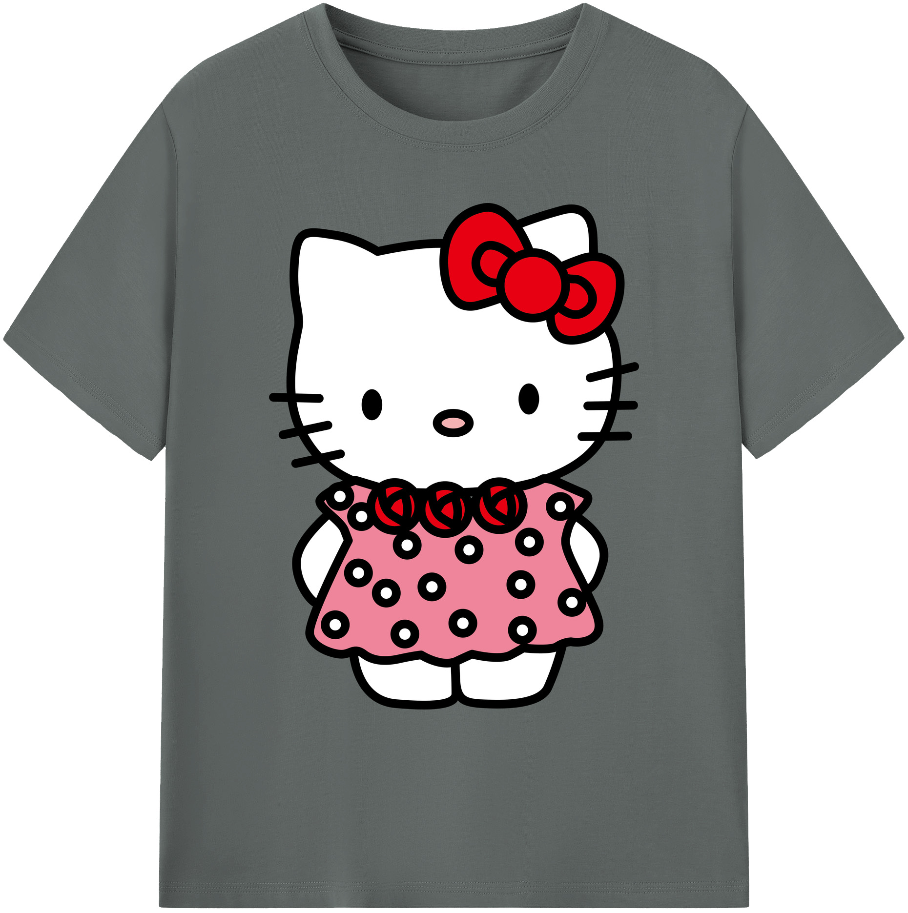 （画像用） Hello Kitty ハローキティ 綿100％ メンズ半袖Tシャツ｜肌触りやわらか＆通気性